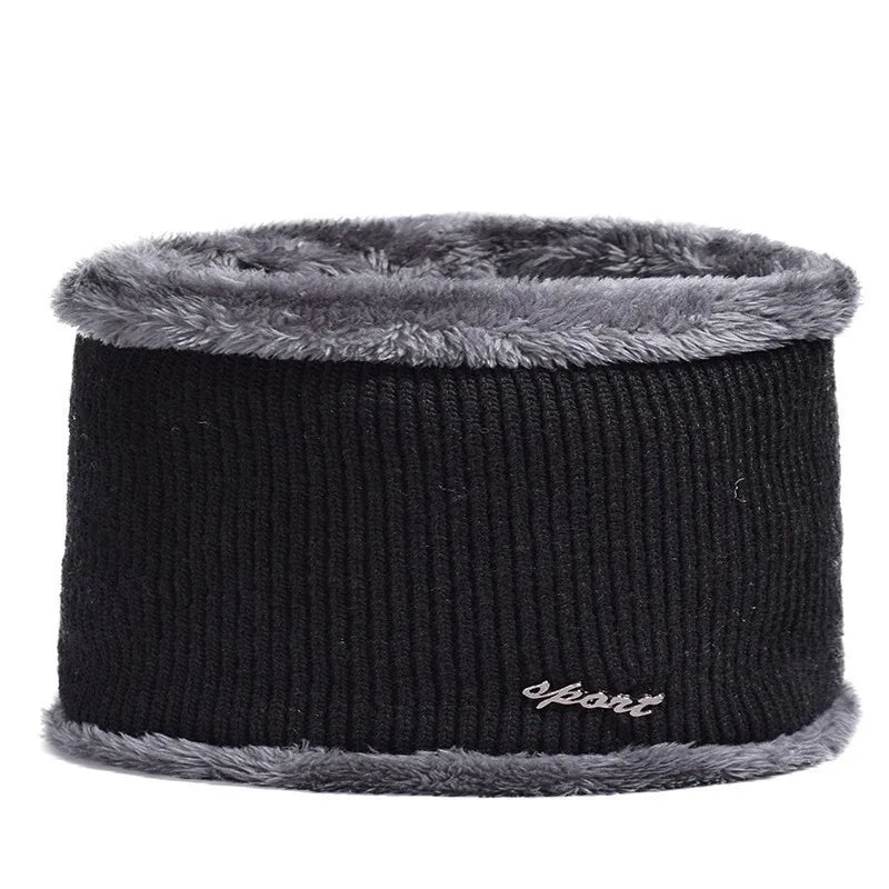 New Winter Men's Hat โ Outdoor Ear Protection Warm Knitted Cap with Windproof Visor, Thick Bicycle Scarf Cap for Men
