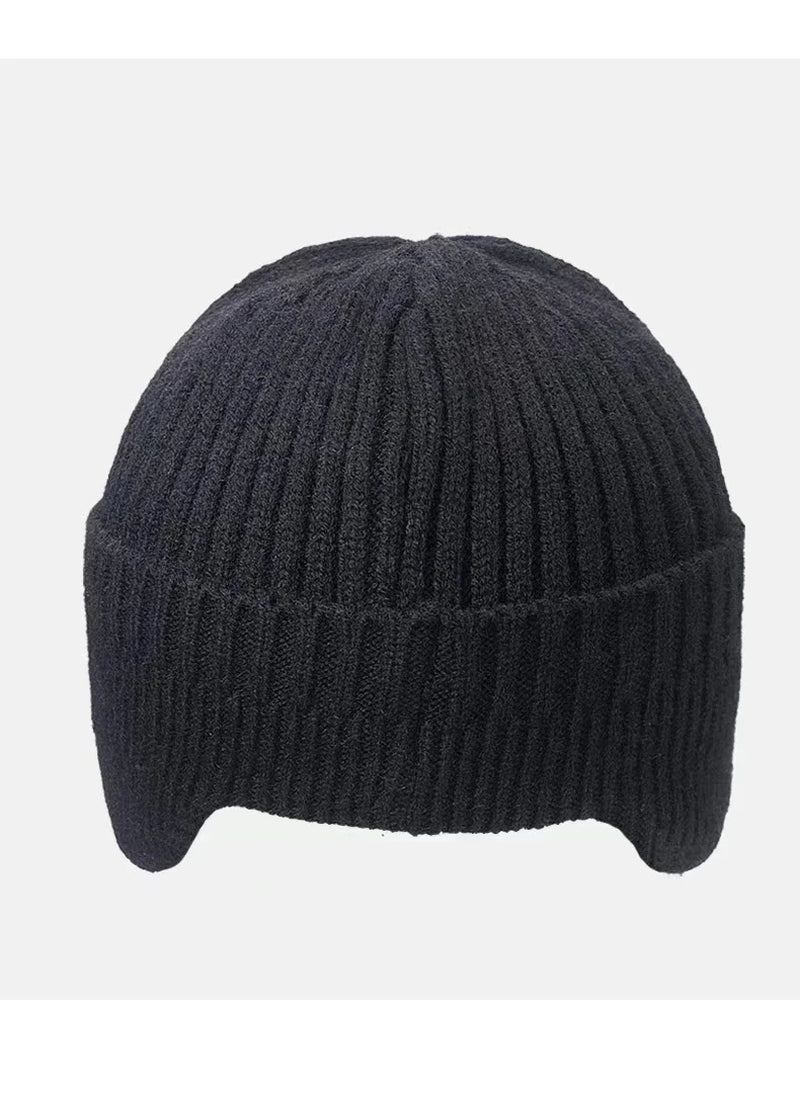 New Winter Men's Hat โ Outdoor Ear Protection Warm Knitted Cap with Windproof Visor, Thick Bicycle Scarf Cap for Men